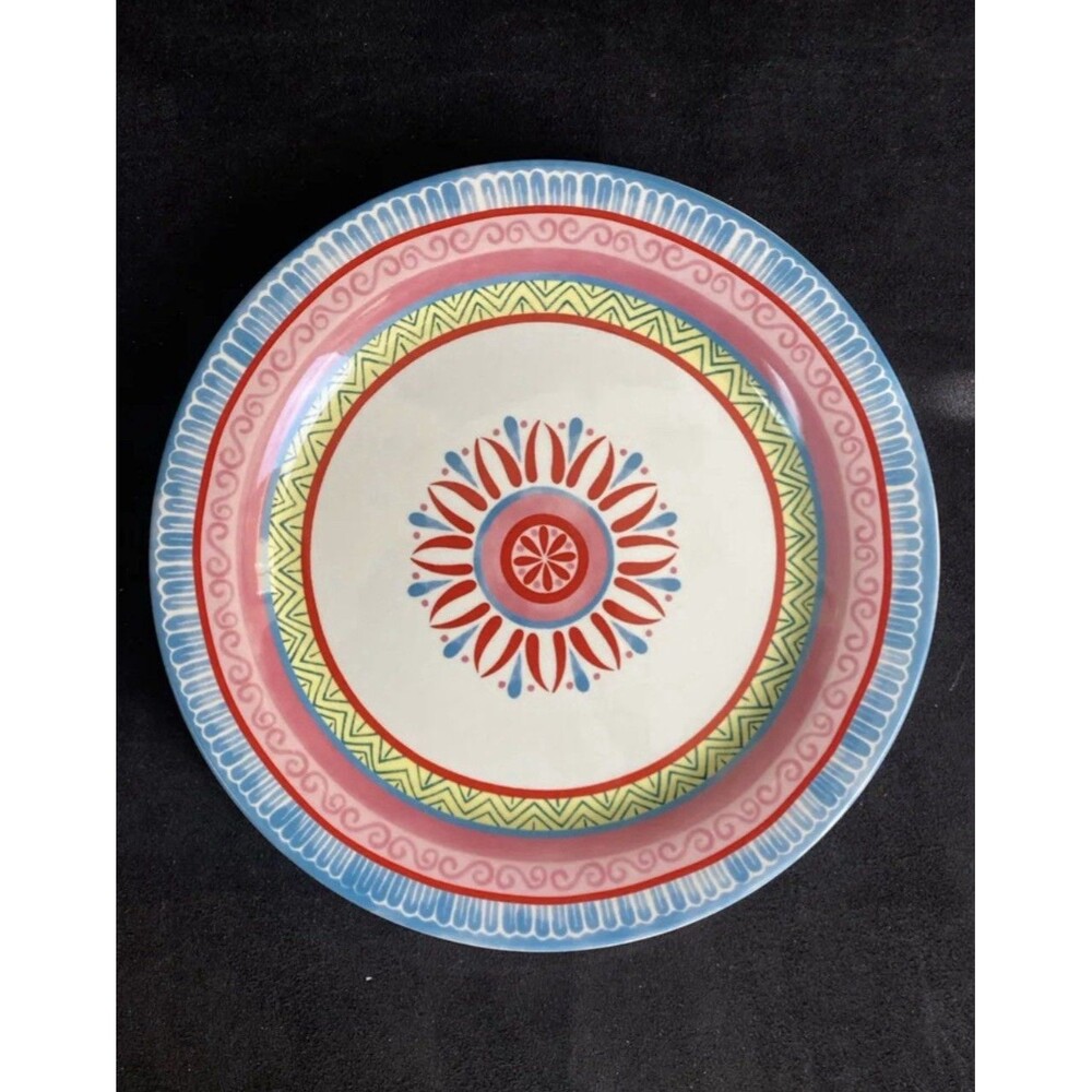 Set Of 4 Euro Ceramica 8.6 Multicolor Dinner Plates